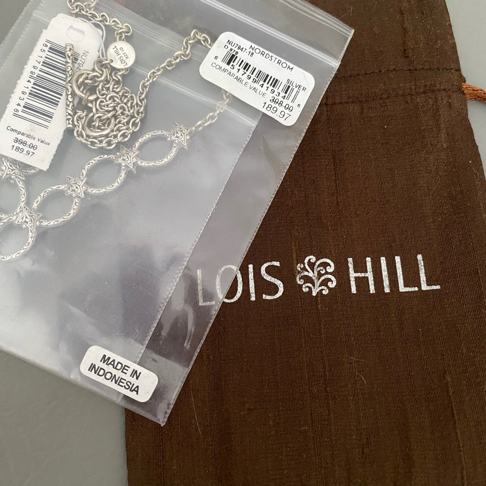 Lois Hill Sterling Silver Scroll Oval Link Star Station necklace - Picture 7 of 7